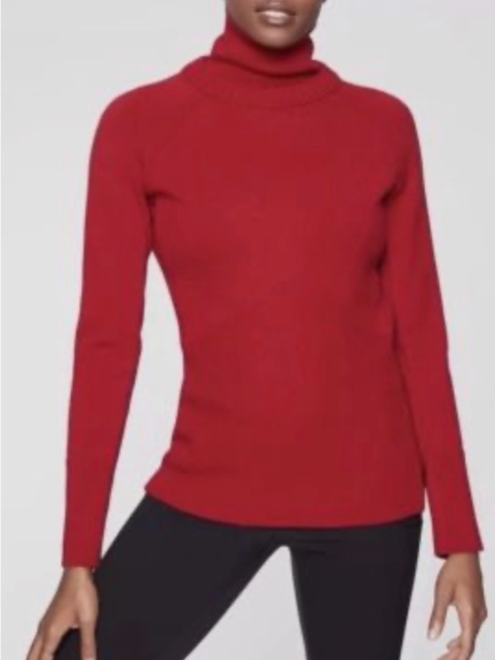NWOT Athleta Mesa Hybrid T-Neck Sweater, Radiant Red in Medium